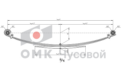 Рессора задняя для УАЗ 2206, 3303, 3909 3 листа
